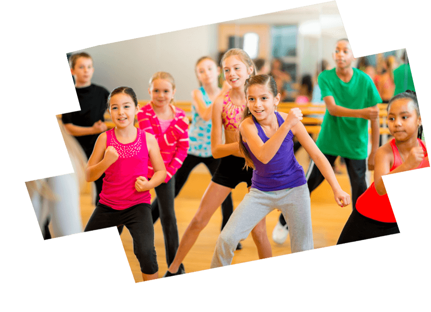 Group of Children Participating in a Dance Fitness Class